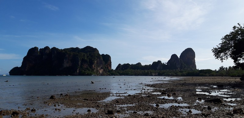I thought that the only way to reach Railay beach from Ao Nang, or anywhere else would be by boat because the beach is isolated from the rest of the land