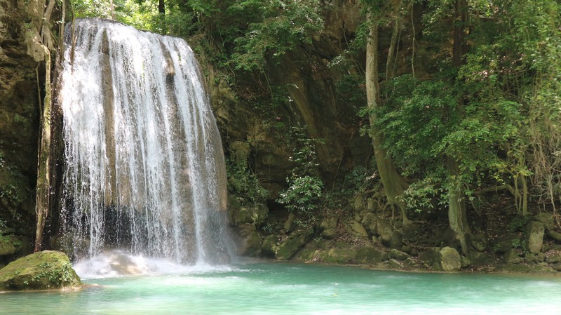 If there is one reason why Kanchanaburi is so visited besides the death railway, that would be the Erawan waterfalls.